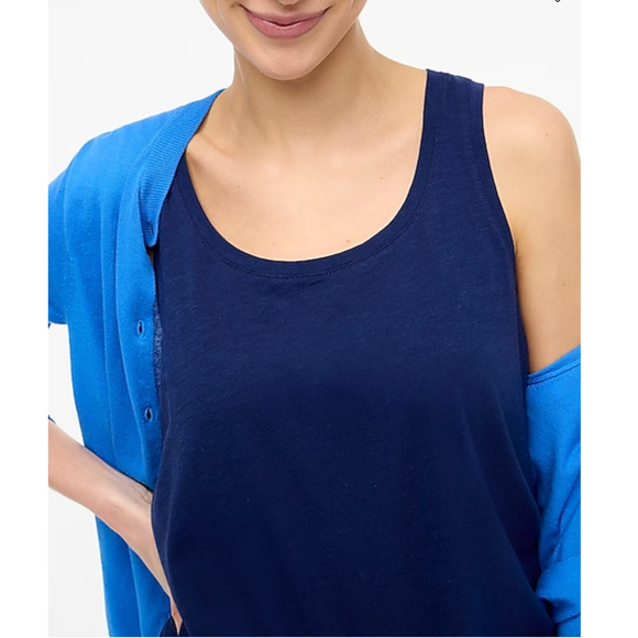 NWT J. Crew Antique Navy Vintage Slub Cotton Tank - SIZE M - Picture 8 of 9